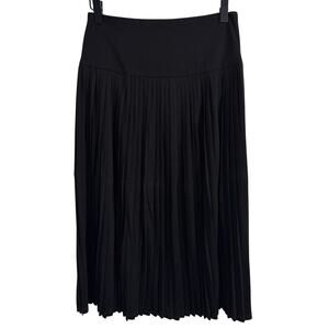 A New Day Black Pleated Midi A-Line Skirt Size 2